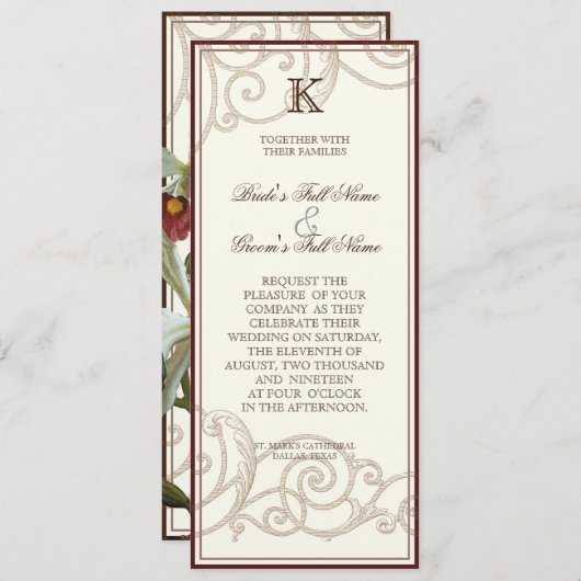 Cattleya Orchid taupe brown - Weddenschap Kaart (Voorkant / Achterkant)