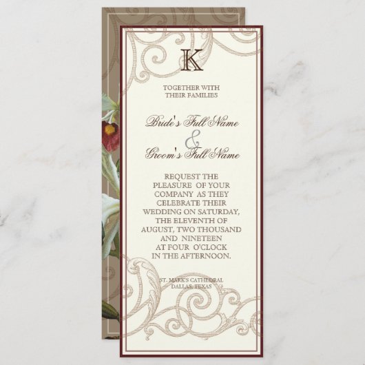 Cattleya Orchid taupe brown - Weddenschap Kaart (Voorkant / Achterkant)