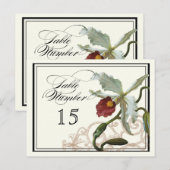 Cattleya Orchid taupe - Tafel Plaatskaart Nummers Briefkaart (Voorkant / Achterkant)