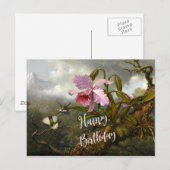 Cattleya Orchid, Two Hummingbird and a Beetle Briefkaart (Voorkant / Achterkant)