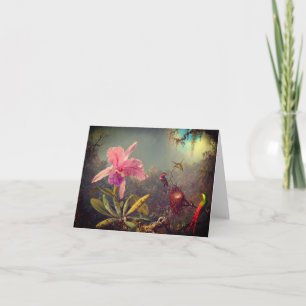 Cattleya Orchidee en Drie Kolibries Heade