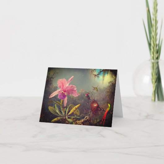 Cattleya Orchidee en Drie Kolibries Heade (Voorkant)