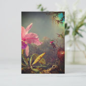 Cattleya-orchidee en drie kolibries Heade RSVP Kaartje (Staand voorkant)