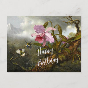 Cattleya Orchidee en Twee Kolibries Briefkaart