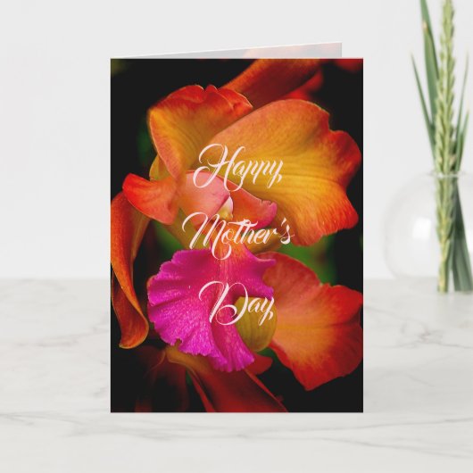 Cattleya Orchidee Portret Moederdag Kaart (Voorkant)