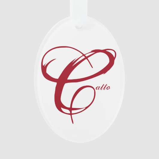 "Catto" Ornament met "Live Laugh Love" van n back (voorkant)