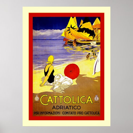 Cattolica Adriatico ~  Italiaans reizen Poster (Voorkant)