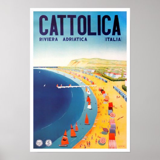 Cattolica Italiaans Poster voor oldtimers (Voorkant)