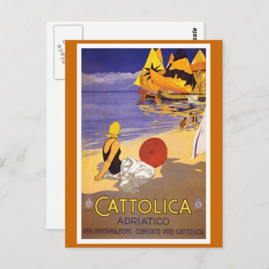 "Cattolica" Italiaans reisposter Briefkaart (Voorkant / Achterkant)