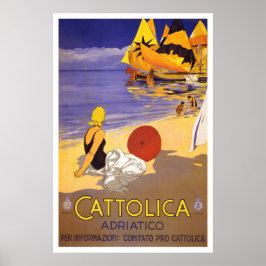 "Cattolica"  Italiaans reisposter Poster