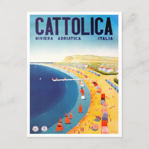 Cattolica Italy vintage reisje Briefkaart