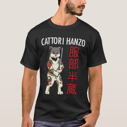 Cattori Hanzo   Samurai Cat T-shirt (Voorkant)