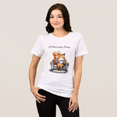 Cattuccino Time Funny Cat Tee Tri-Blend Shirt (Voorkant volledig)