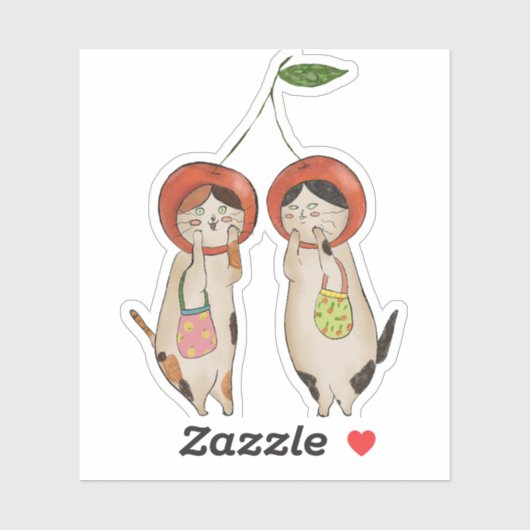 Catty Cherries Sticker (Vel)