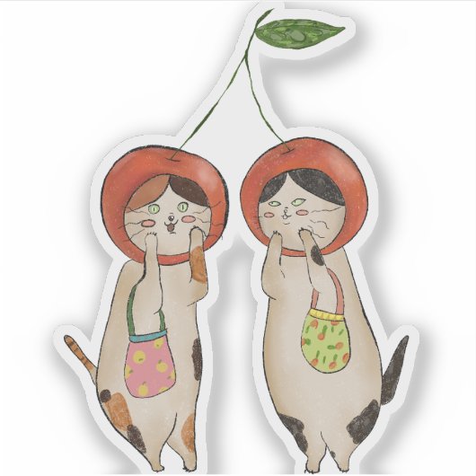 Catty Cherries Sticker (Voorkant)