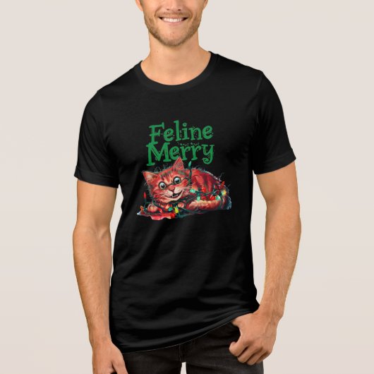 Catty Christmas Chaos Tri-Blend Shirt (Voorkant)