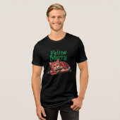 Catty Christmas Chaos Tri-Blend Shirt (Voorkant volledig)