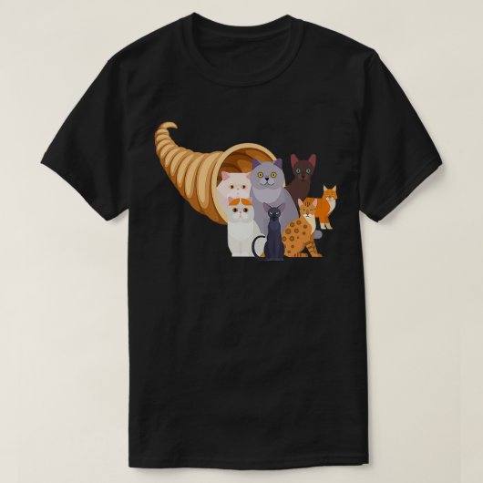 Catucopia Katten Cornucopia Trendy Grappig Thanksg T-shirt (Design voorkant)