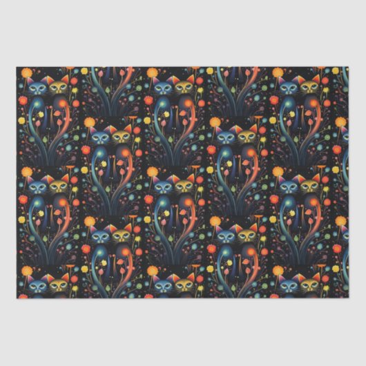 Caturday Artsy Abstracte Attitude Katten Tissuepapier (Voorkant)