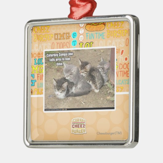 Caturday Conga Line Metalen Ornament (Links)