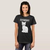 Caturday-grap Fun Grappige Uitspraak Quote Kat T-shirt (Voorkant volledig)