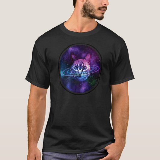 Caturn Rings voor ruimtecat T-shirt (Voorkant)