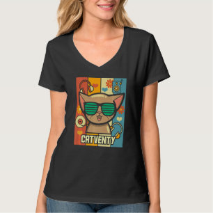 Catventy Retro 70s Kat T-shirt