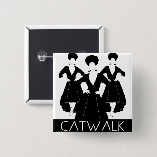 Catwalk Vierkante Button 5,1 Cm (Voorkant /achterkant)