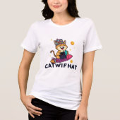 Catwifhat - Cat Meme Coin Tri-Blend Shirt (Voorkant)