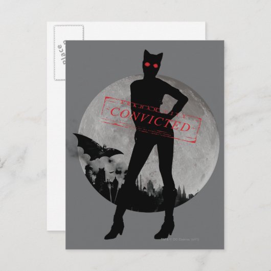Catwoman Convicted Grey Briefkaart (Voorkant / Achterkant)