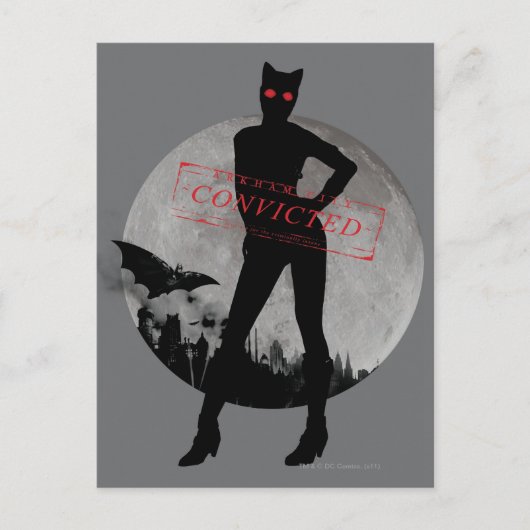Catwoman Convicted Grey Briefkaart (Voorkant)