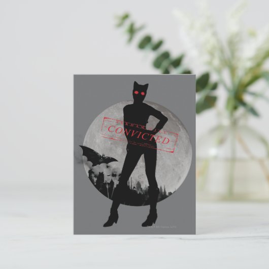 Catwoman Convicted Grey Briefkaart (Staand voorkant)