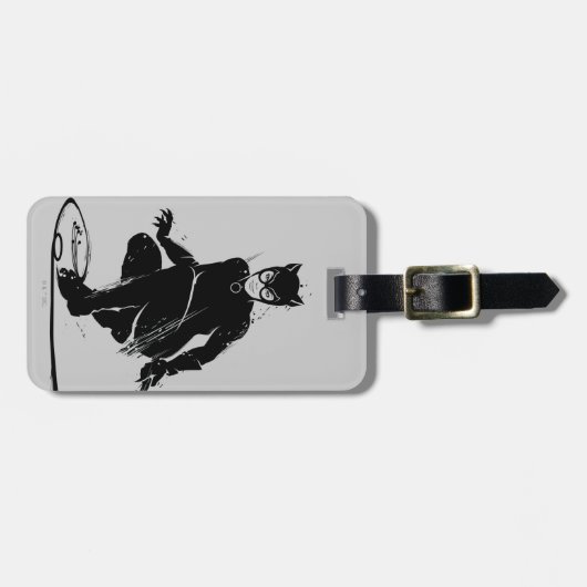 Catwoman Ink Brush Pose Bagagelabel (Voorkant horizontaal)