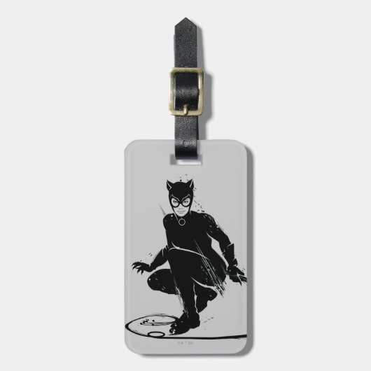 Catwoman Ink Brush Pose Bagagelabel (Voorkant verticaal)