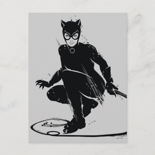Catwoman Ink Brush Pose Briefkaart (Voorkant)