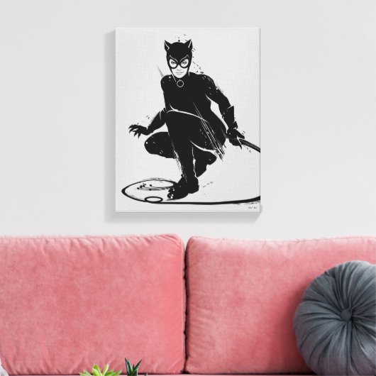 Catwoman Ink Brush Pose Canvas Afdruk (Insitu (Woonkamer))