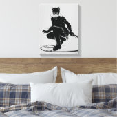 Catwoman Ink Brush Pose Canvas Afdruk (Insitu (Slaapkamer))