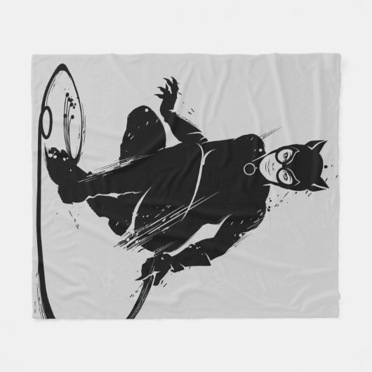 Catwoman Ink Brush Pose Fleece Deken (Voorkant (Horizontaal))