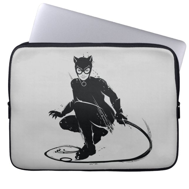 Catwoman Ink Brush Pose Laptop Sleeve (Voorkant)