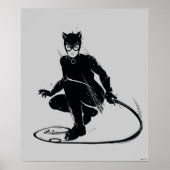 Catwoman Ink Brush Pose Poster (Voorkant)