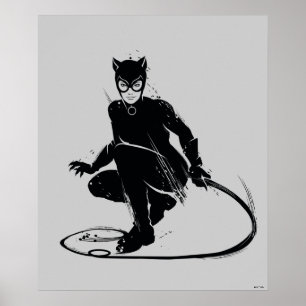 Catwoman Ink Brush Pose Poster