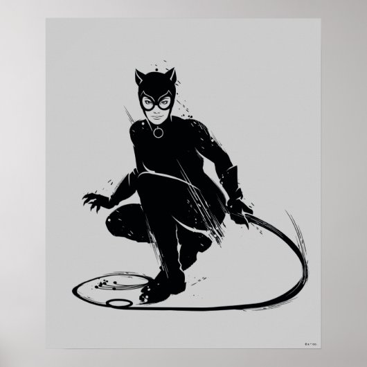 Catwoman Ink Brush Pose Poster (Voorkant)