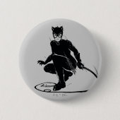 Catwoman Ink Brush Pose Ronde Button 5,7 Cm (Voorkant)