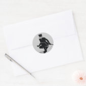 Catwoman Ink Brush Pose Ronde Sticker (Envelop)