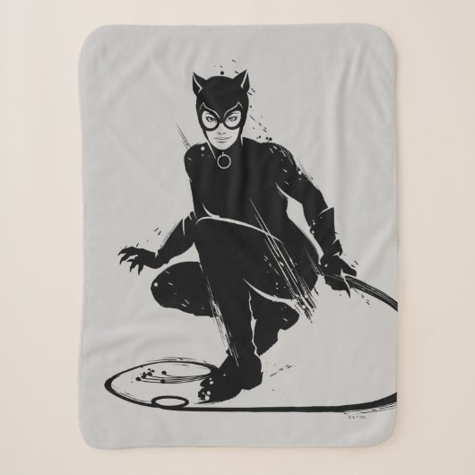 Catwoman Ink Brush Pose Sherpa Deken (Voorkant)