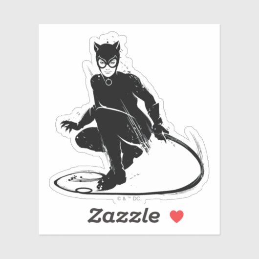 Catwoman Ink Brush Pose Sticker (Vel)