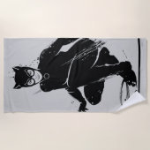 Catwoman Ink Brush Pose Strandlaken (Voorkant)