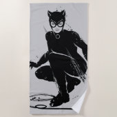Catwoman Ink Brush Pose Strandlaken (Voorkant)