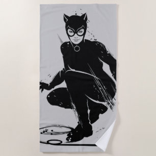 Catwoman Ink Brush Pose Strandlaken