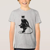 Catwoman Ink Brush Pose Tri-Blend Shirt (Voorkant)
